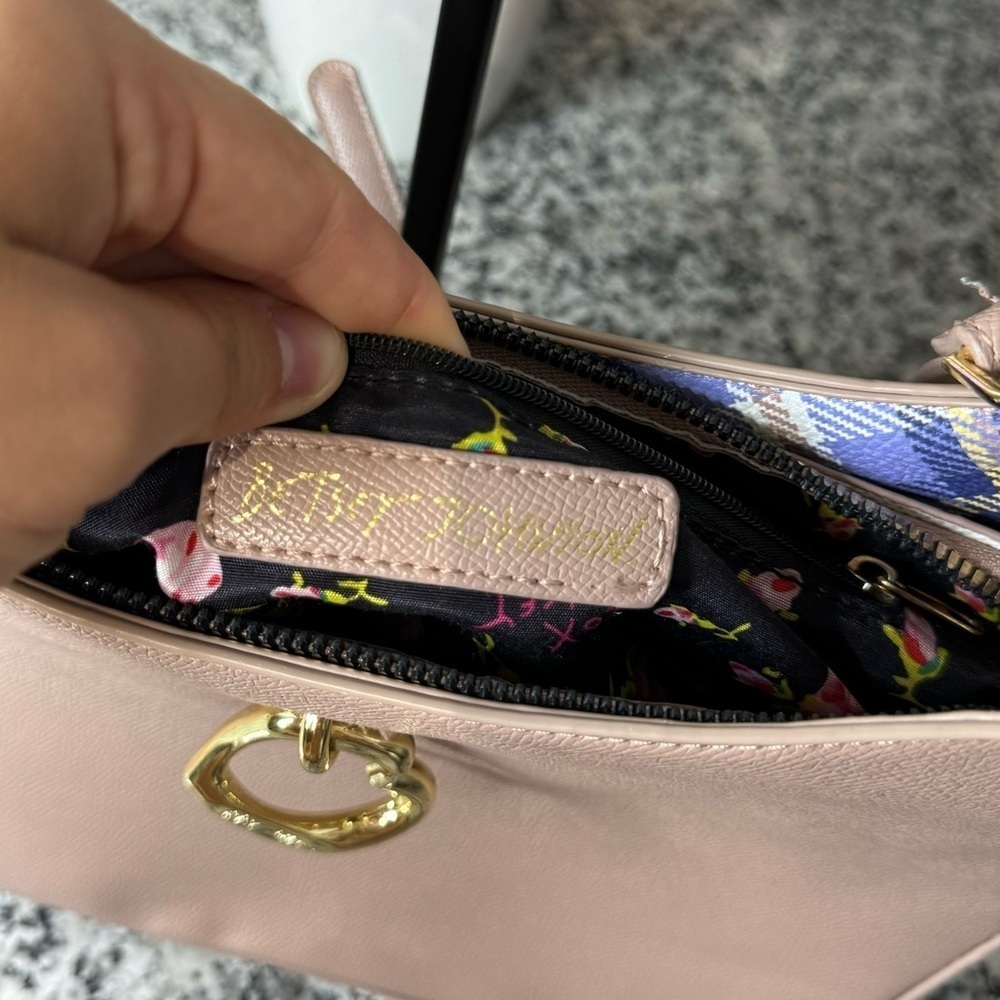 Betsey Johnson Light Pink Crossbody Bag with Gold Chain Accents - Picture 7 of 10